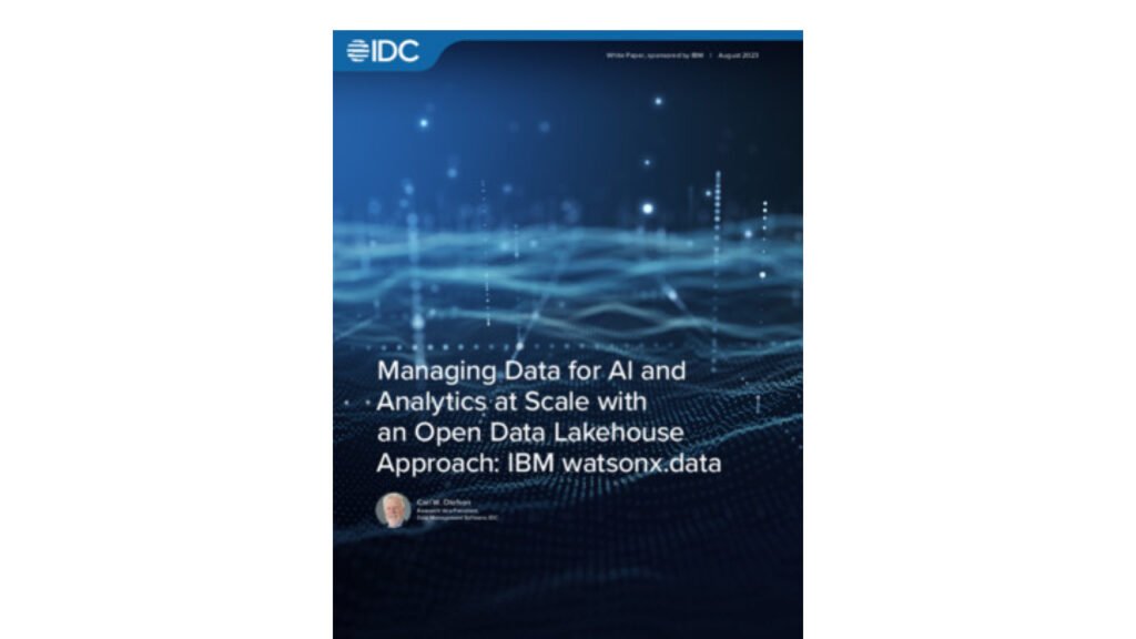 Managing Data for AI and Analytics at Scale with an Open Data Lakehouse Approach: IBM watsonx.data